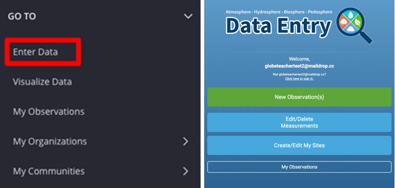 Data entry screenshots